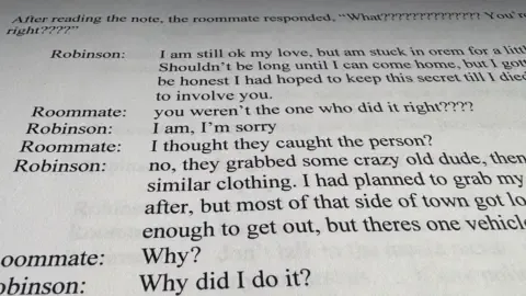 Exclusive Text Log Involving Charlie Kirk Suspect and Roommate